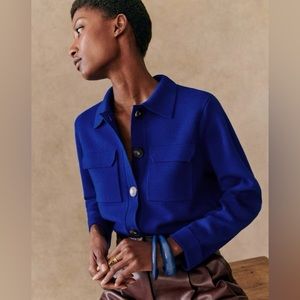 Sezane Betty Cardigan, Bright Blue, XS